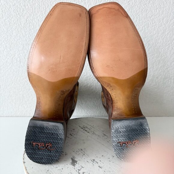 Rod Patrick Mens Cowboy Boots 15.5AAAA Perro Loco Brown Square Toe Western - Picture 9 of 12